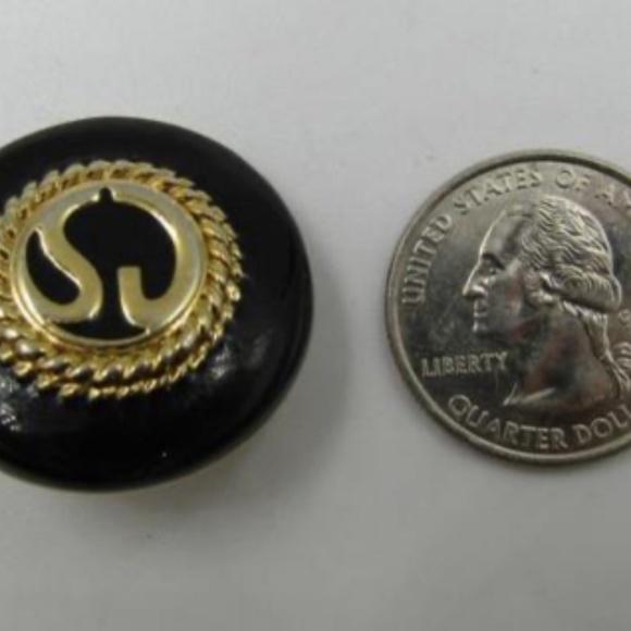 NEW St. John Knits Vintage Clip On Earrings 22KGP Enamel Signed - Picture 3 of 7